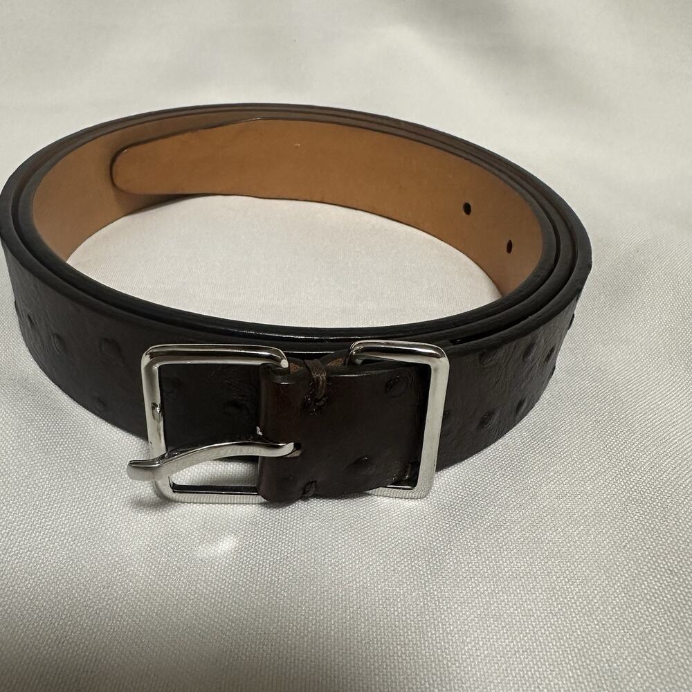 Dsquared2 Women’s Belt Ostrich Leather Brown Size MD Made In Italy